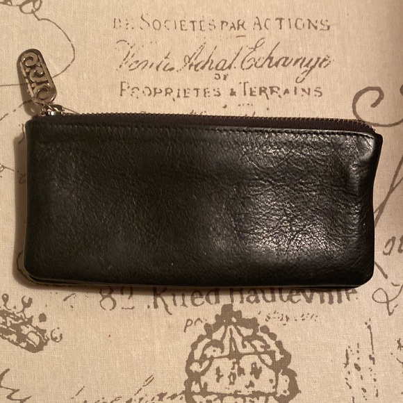 Brighton Black Leather Wallet. Goes with all bags. Pretty leather cutout design - Picture 3 of 7